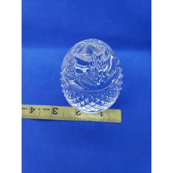 Vintage French Crystal Pineapple Egg Shaped Paperweight Cut Glass France - Picture 7 of 8